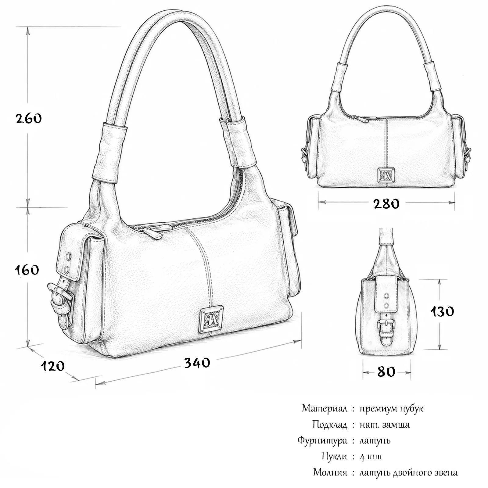 Изображение товара Сумка замшевая коричневая женская, Liss Comfort by J. Audmorr, коричневая, кожаная - номер 5